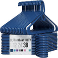 Ultra Heavy Duty Plastic Clothes Hangers - Navy - Durable Coat Hangers