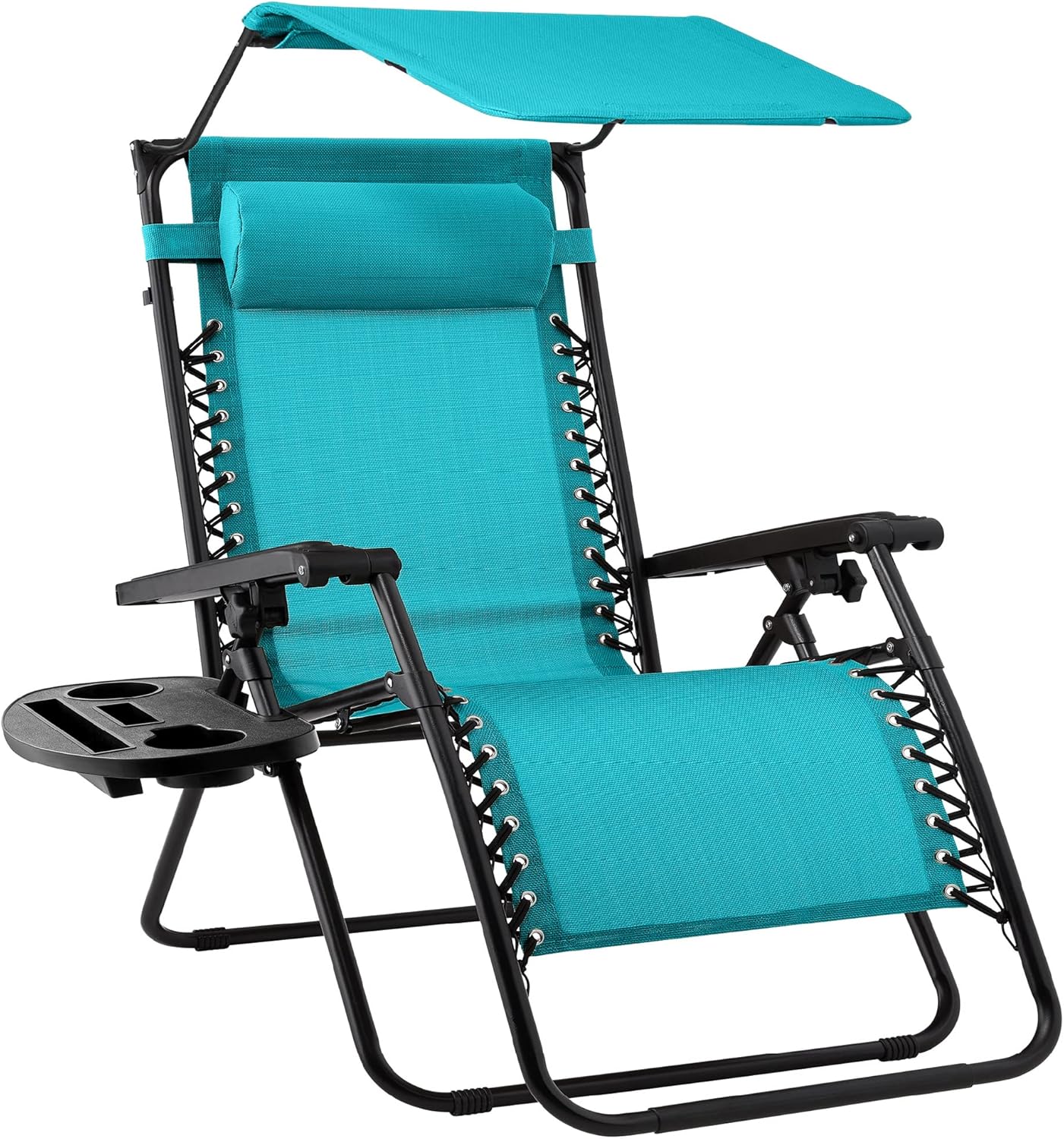 Folding Zero Gravity Outdoor Recliner Lounge Chair with Canopy