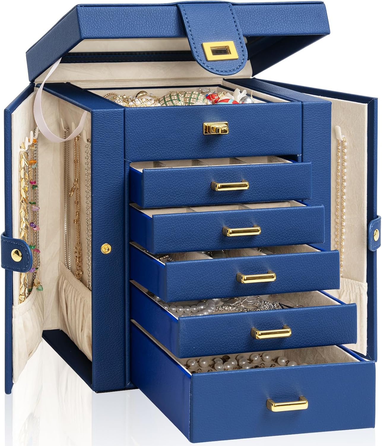 AKOZLIN Jewelry Box Organizer with Mirror for Women and Girls
