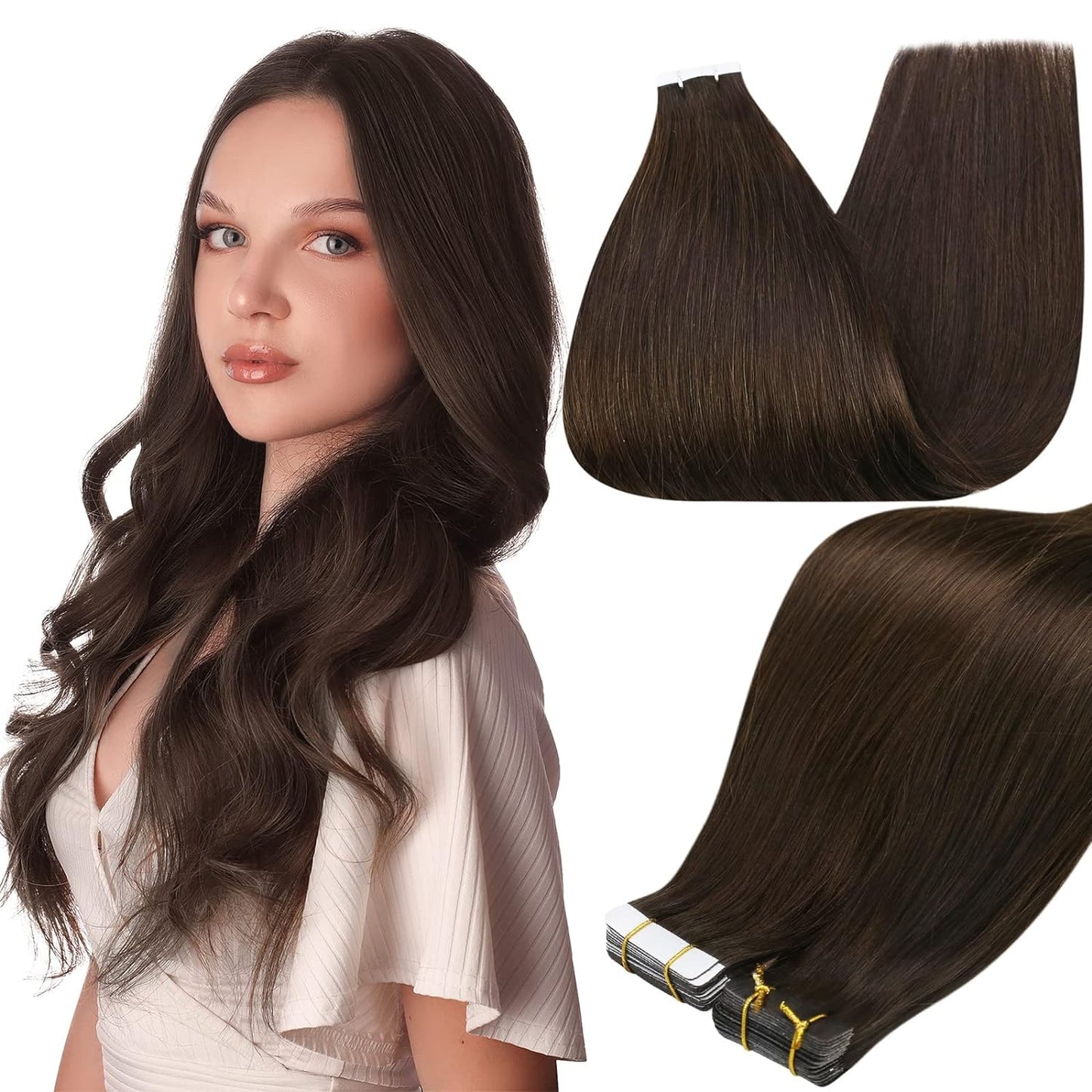 Full Shine Tape in Hair Extensions for Natural Length and Volume