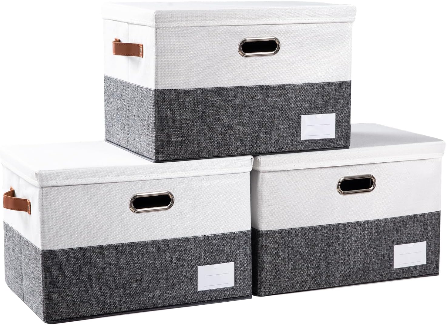 PRANDOM Foldable Storage Bins with Lids for Home Organization