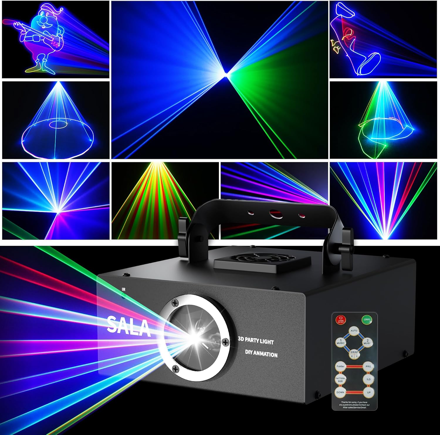 DJ Laser Light for Party with 3D Animation and RGB Colors