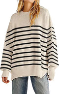 Women's Oversized Crewneck Sweater Pullover - Cozy Ribbed Knit