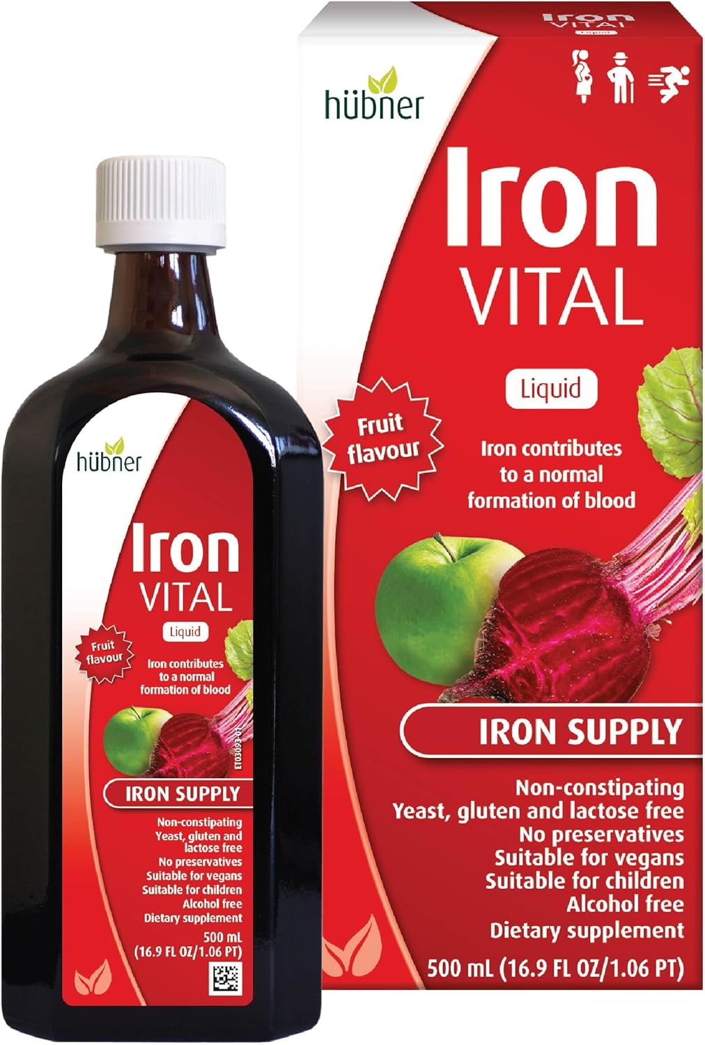 Hubner Iron Vital Liquid Iron Supply with Vitamin C for Energy