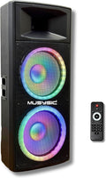 MUSYSIC Portable PA Speaker System w Bluetooth - Powerful 4000W PMPO