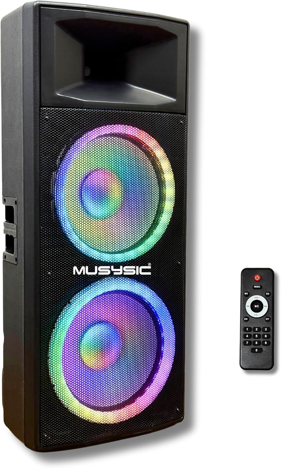 MUSYSIC Portable PA Speaker System with Bluetooth and LED Lights