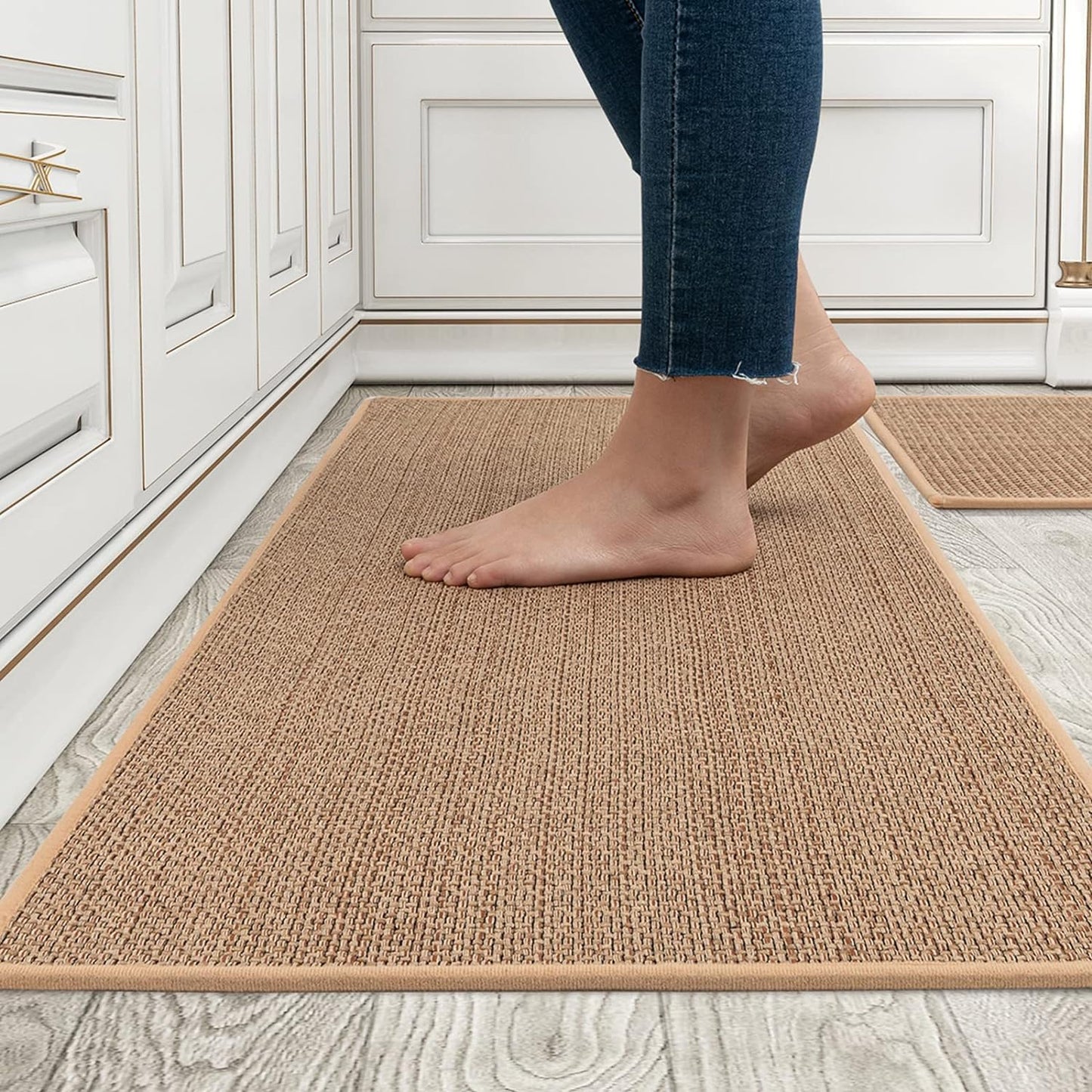 Non Skid Washable Kitchen Rug Sets for Floor and Sink Areas