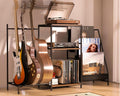 Multi-Guitar Stand & Record Player Stand with Storage Shelf - 3-in-1