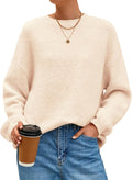 Long Sleeve Crewneck Pullover Oversized Sweater for Women - Cozy Fit