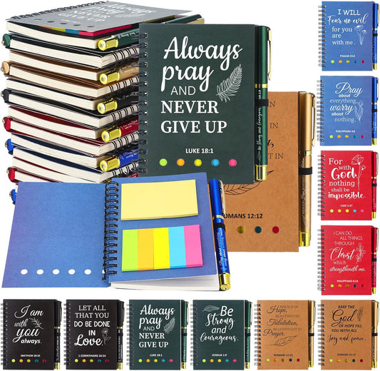 Christian Gift Spiral Notebook Set - Inspirational Scriptures & Stylish Accessories