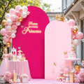 7.2FT 6FT Arch Backdrop Cover Set - Reversible Pink Stretch Fit