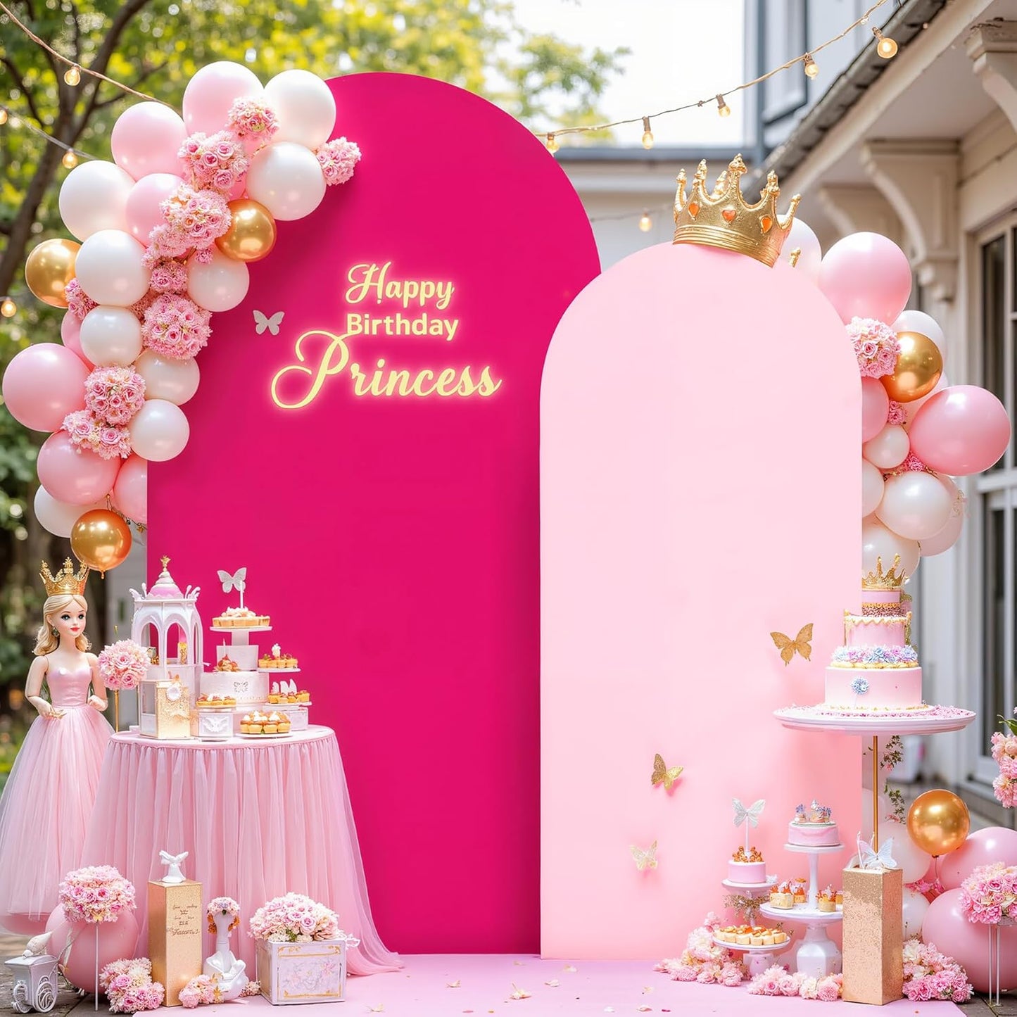 7.2FT and 6FT Arch Backdrop Cover Set for Elegant Events