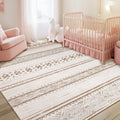 5x7 Area Rug Washable Moroccan Geometric Low Pile - Soft, Non-Slip