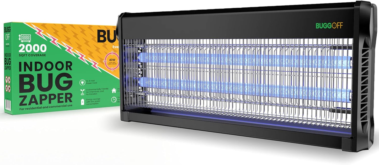 BUGGOFF Black Modern Indoor Electric Bug Zapper for Home Use