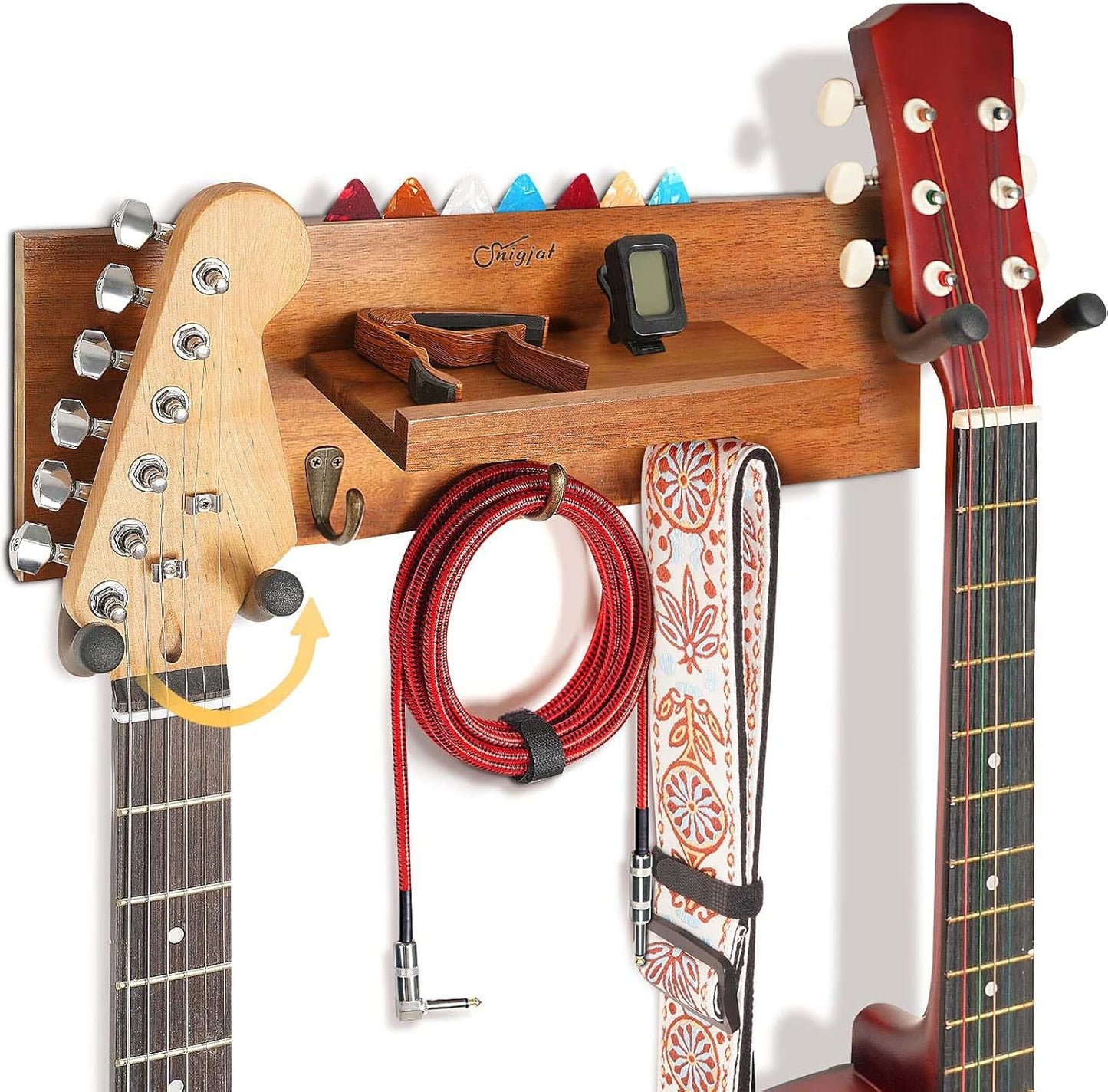 Rotatable Hook Guitar Wall Mount - Display & Organize Guitars