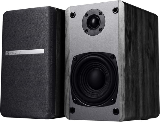 SINGING WOOD T25 Wall Mount Bookshelf Speakers - Rich 60W Sound