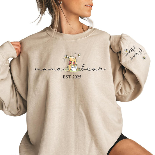 Custom Mama Bear Sweatshirt - Handmade Personalized Gift