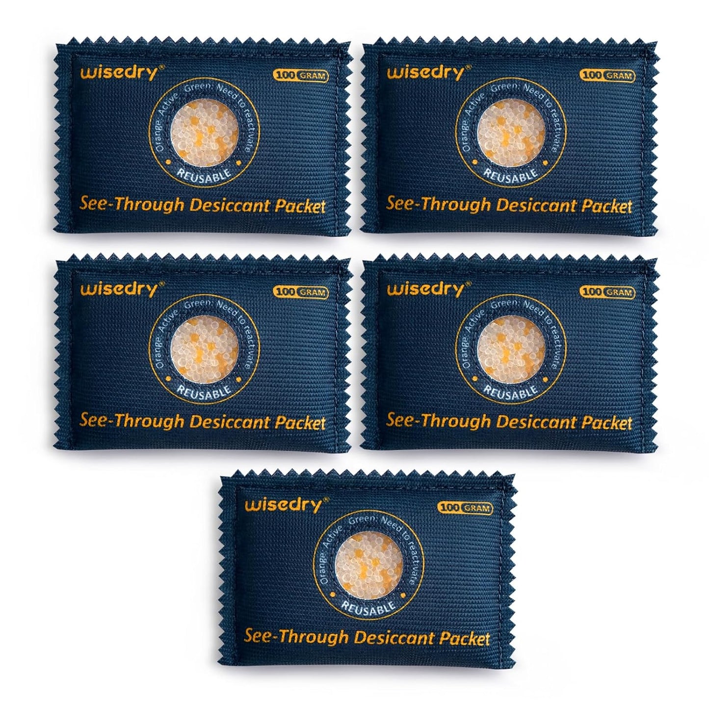 Wisedry 100g See-Through Desiccant Packs for Safe Storage