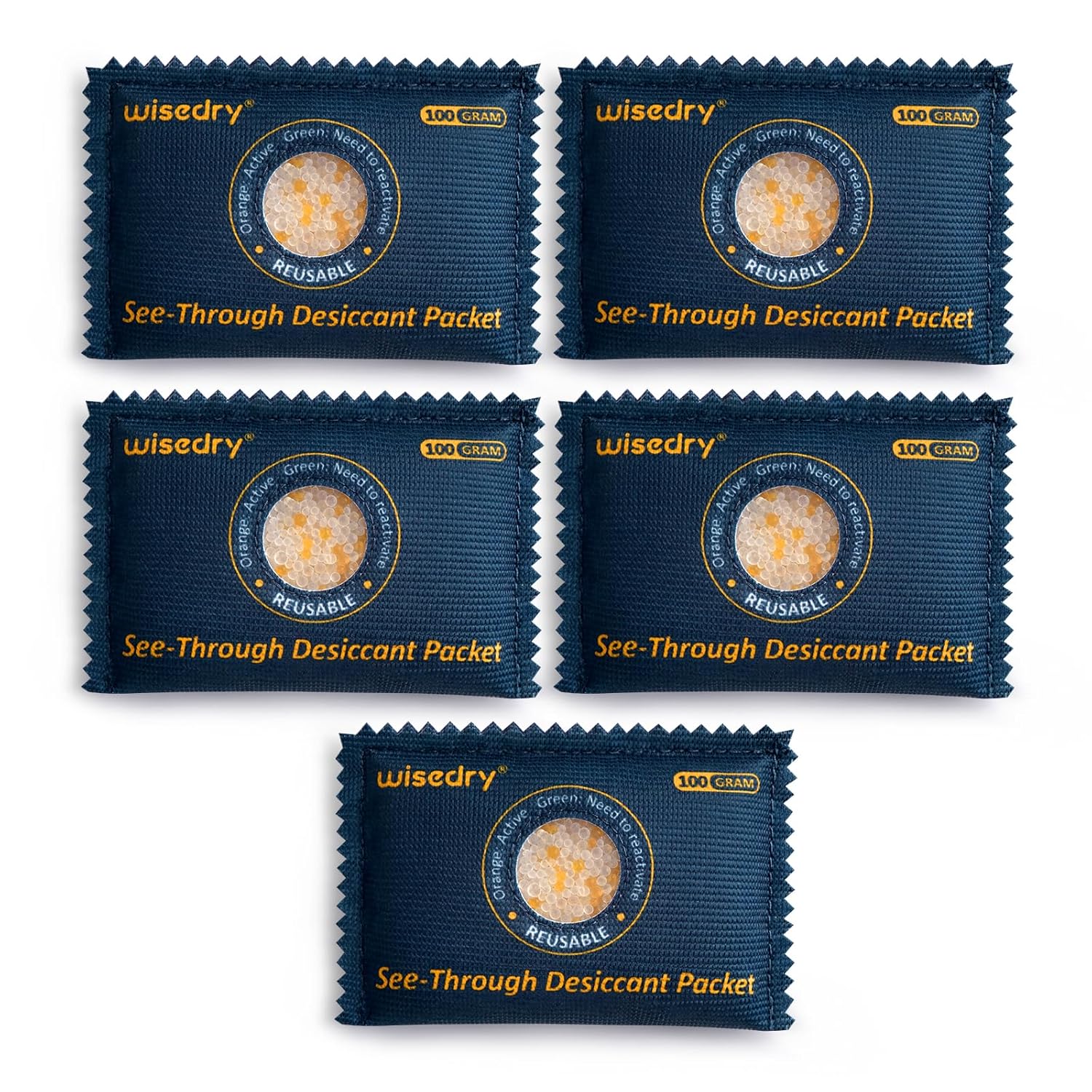 Wisedry 100g See-Through Desiccant Packs for Safe Storage