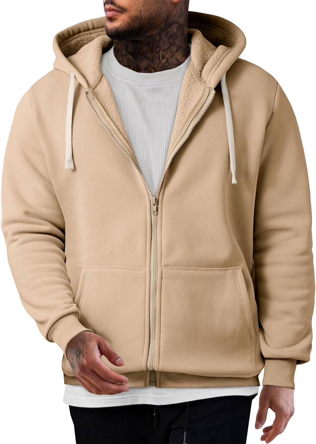 JMIERR Mens Full Zip Hooded Fleece Sweatshirts for Casual Wear