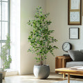 Artificial Ficus Tree Indoor 5ft Faux Potted Tree - Realistic Silk