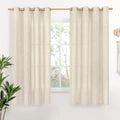 Linen Curtains 68 in Length Cream Semi Sheer Drapes - Light Filtering