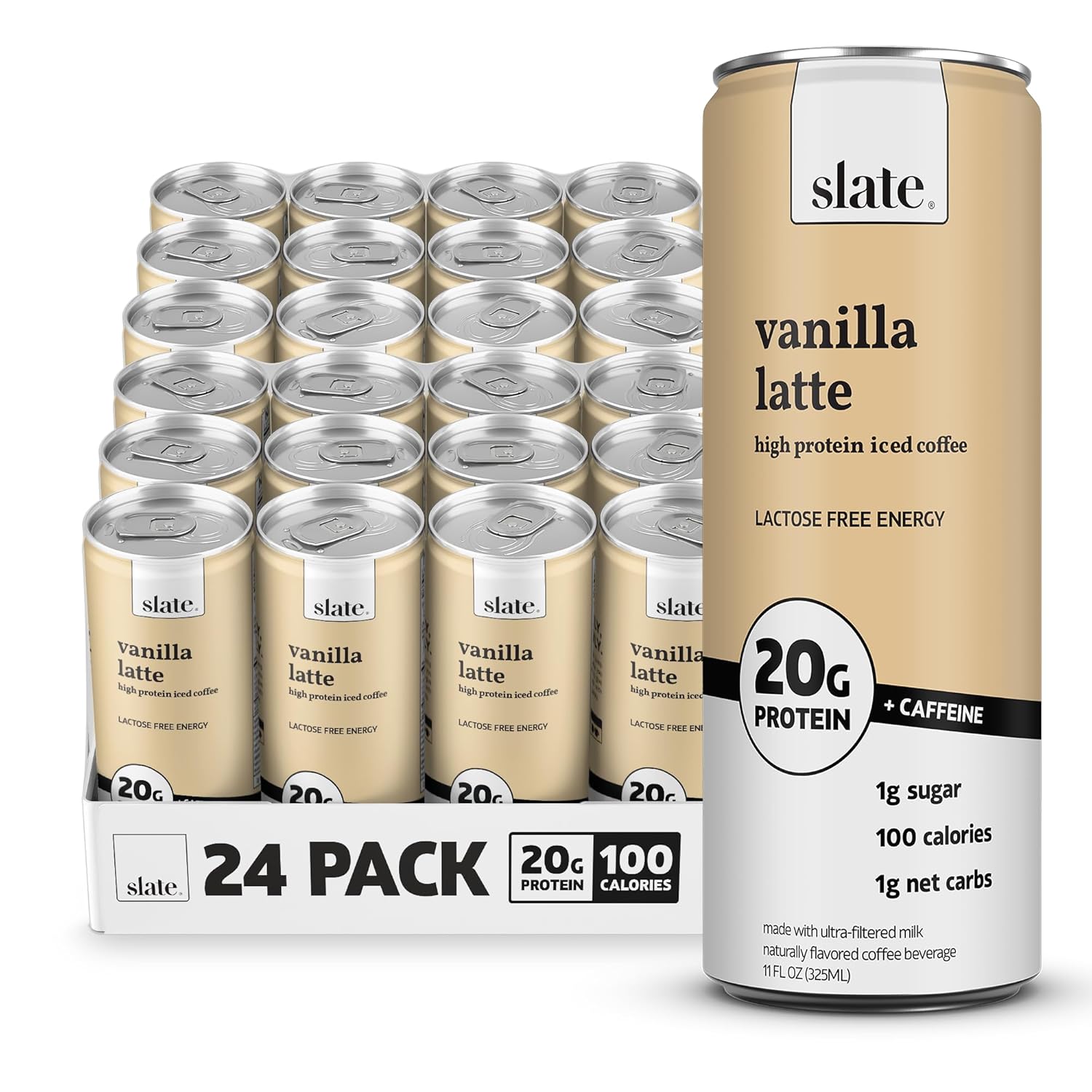 Slate High Protein Iced Coffee Vanilla Latte - 20g Protein