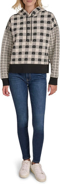 Nautica Long Sleeve Plaid Quilted Hoodie Sweatshirt - Versatile