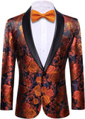 Mens Paisley Tuxedo Blazer - Stylish Lightweight One-Button Jacket