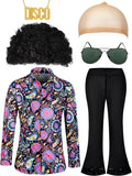 70s Disco Costume for Men 6-Piece Set - Retro Bell Bottom Outfit