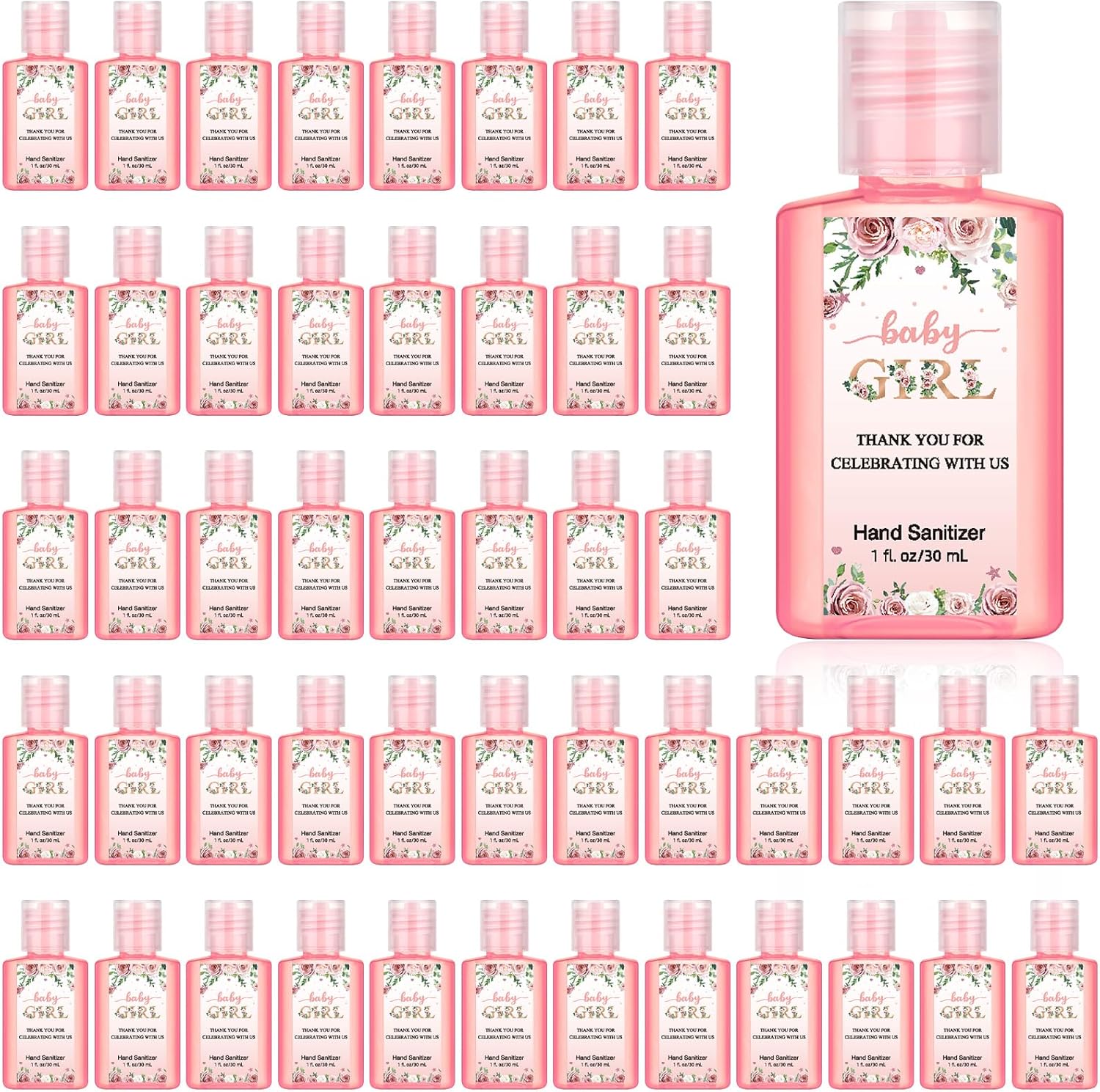 48 Pack Baby Shower Mini Hand Sanitizers for Celebrations