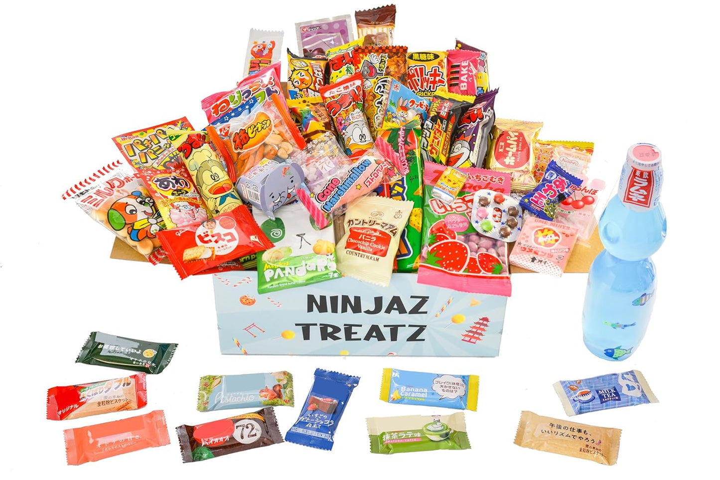 51 Japanese Snacks Box with 40 Unique Candies and KitKats