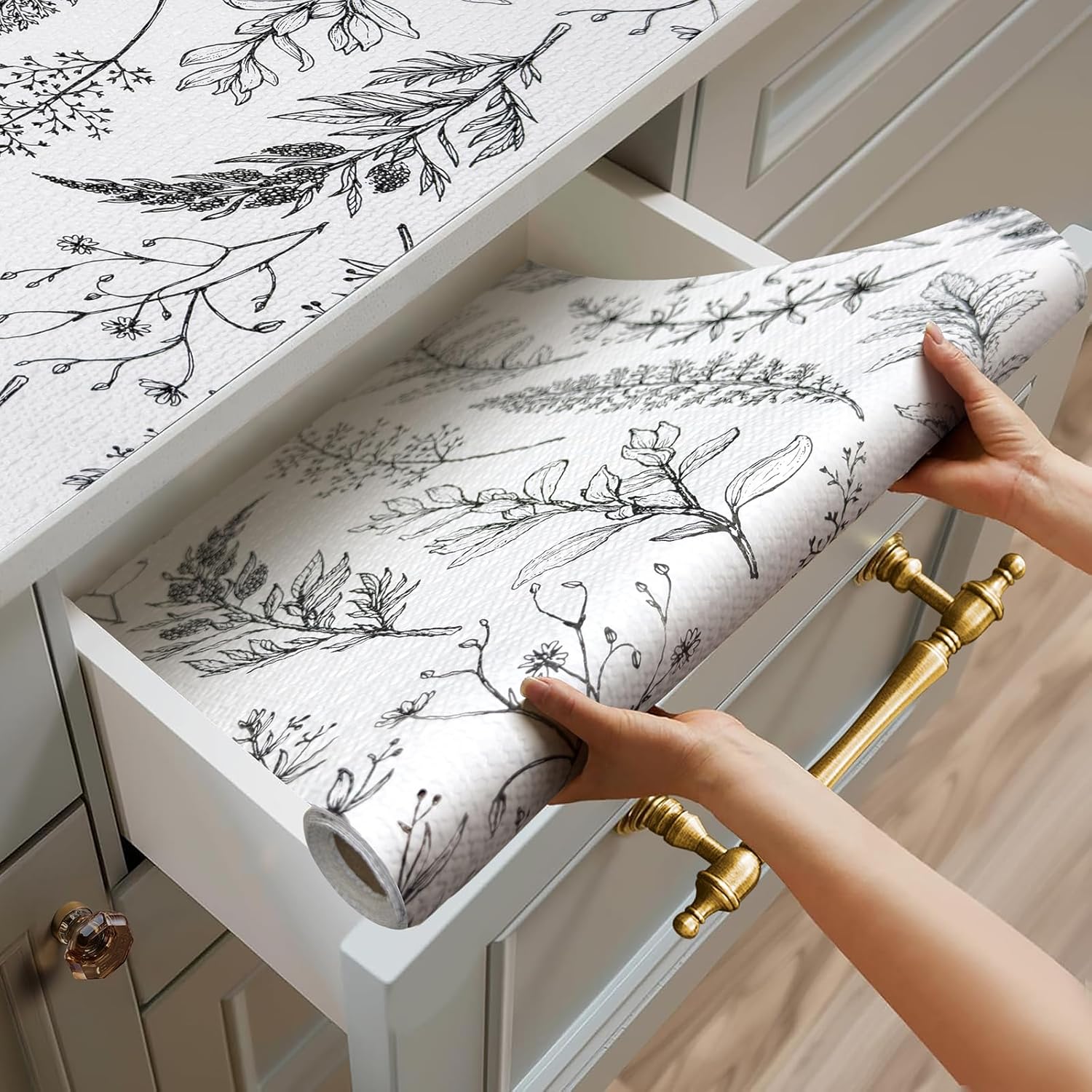 Non Adhesive Shelf Liner for Kitchen Cabinets and Drawers