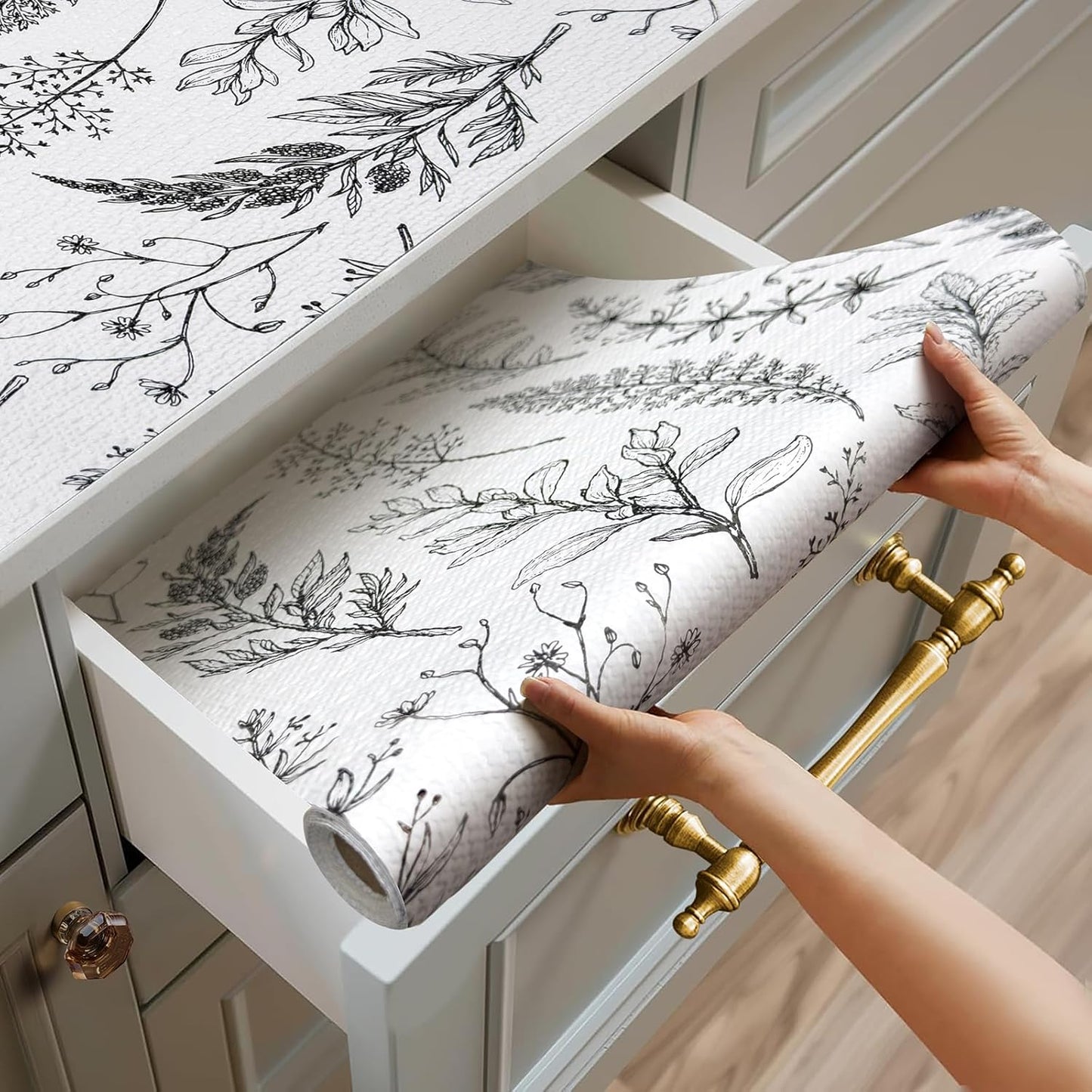 Non Adhesive Shelf Liner for Kitchen Cabinets and Drawers