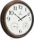 Outdoor Clocks for Patio Large Waterproof 24 in - Temp & Humidity