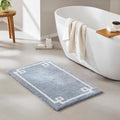 Cotton Bathroom Rug 24x40 - Plush Tufted Bath Mat with Non-Slip