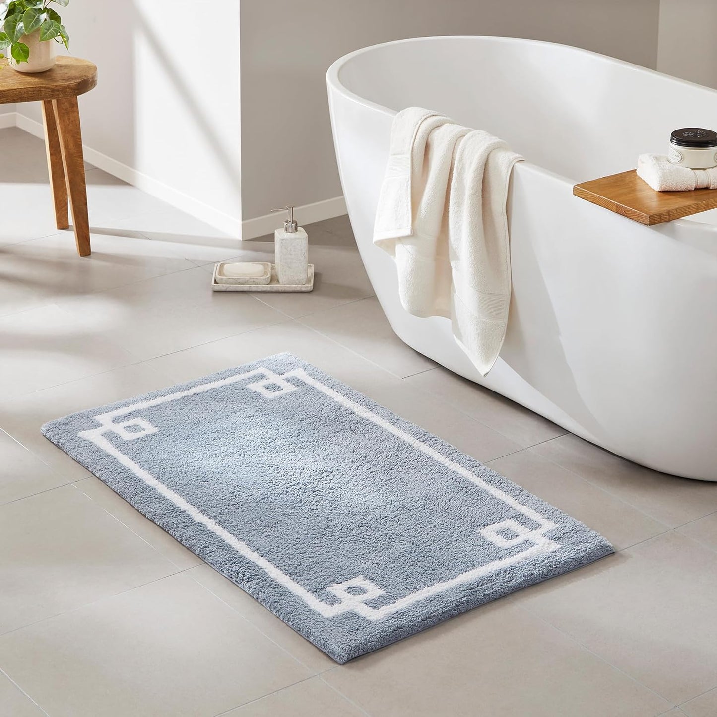 Madison Park Evan 100% Cotton Bathroom Rug for Luxurious Comfort