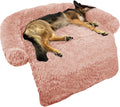 Calming Dog Bed Fluffy Plush Mat with Removable Cover - Large Pink