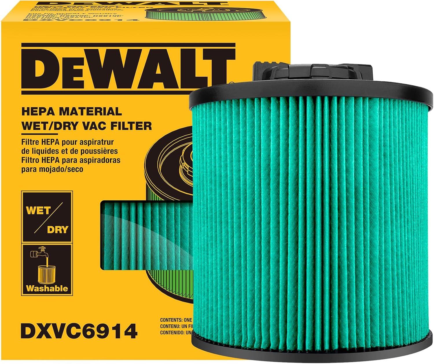 DEWALT Shop Vac Filters DXVC6914 HEPA Cartridge for 6-16 Gallon