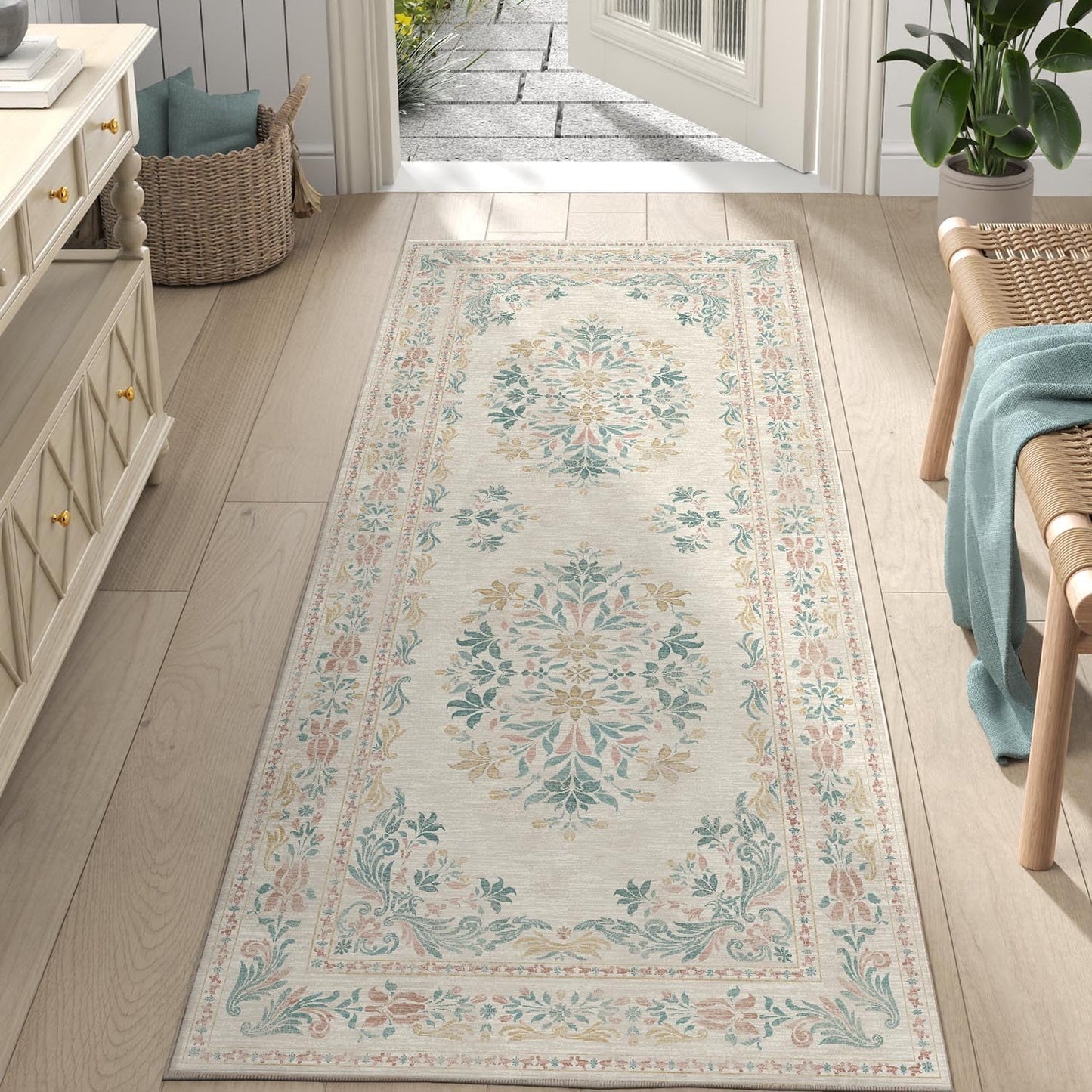 Vintage Floral Runner Rug 2x6 - Soft Non-Slip Carpet for Home