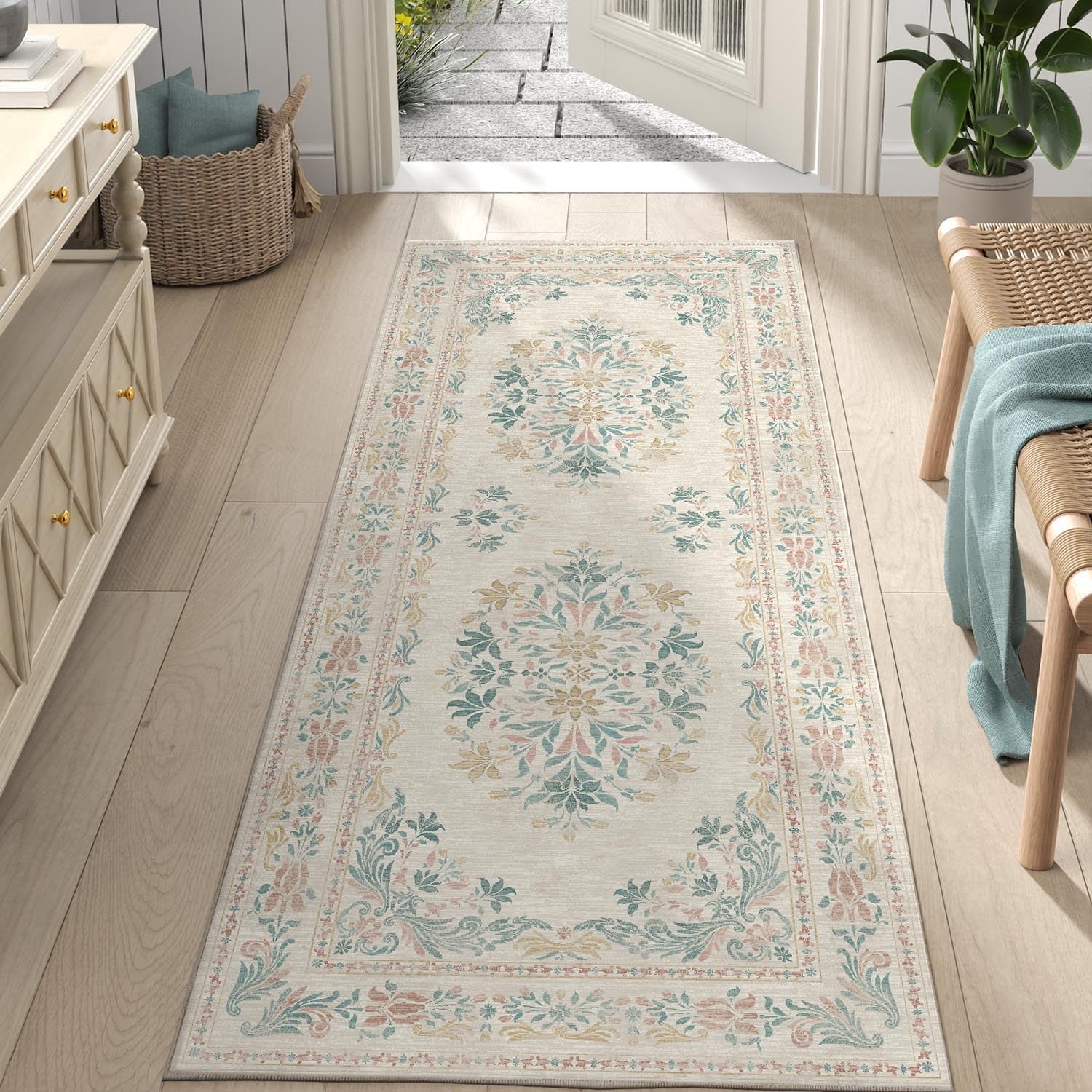 Vintage Floral Runner Rug 2x6 - Soft Non-Slip Carpet for Home