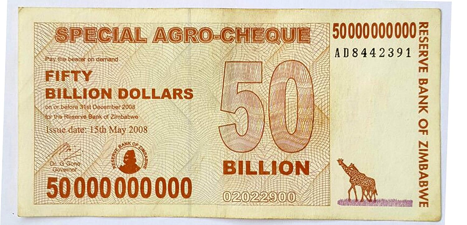 50,000,000,000 Dollars Banknote from Zimbabwe - 2008 Edition