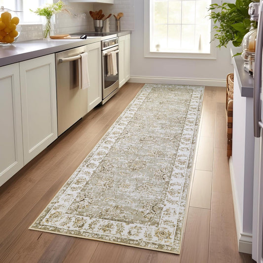 Vintage Floral Design Hallway Runner Rug for Home Decor