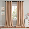 Velvet Curtains Blush Beige 52 x 90 in Set of 2 - Light Blocking