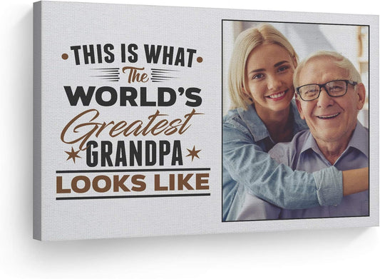 Custom Photo Print Canvas for Grandfathers - Perfect Gift Idea