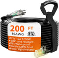 HUANCHAIN 200 ft Extension Cord Outdoor Waterproof and Flexible
