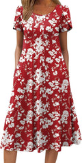 Zeagoo Womens Casual Summer Midi Dress - Flowy, Flattering Fit Solid