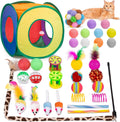 Retro Shaw Cat Toys Set 33 PCS - Interactive Indoor Kit for Cats