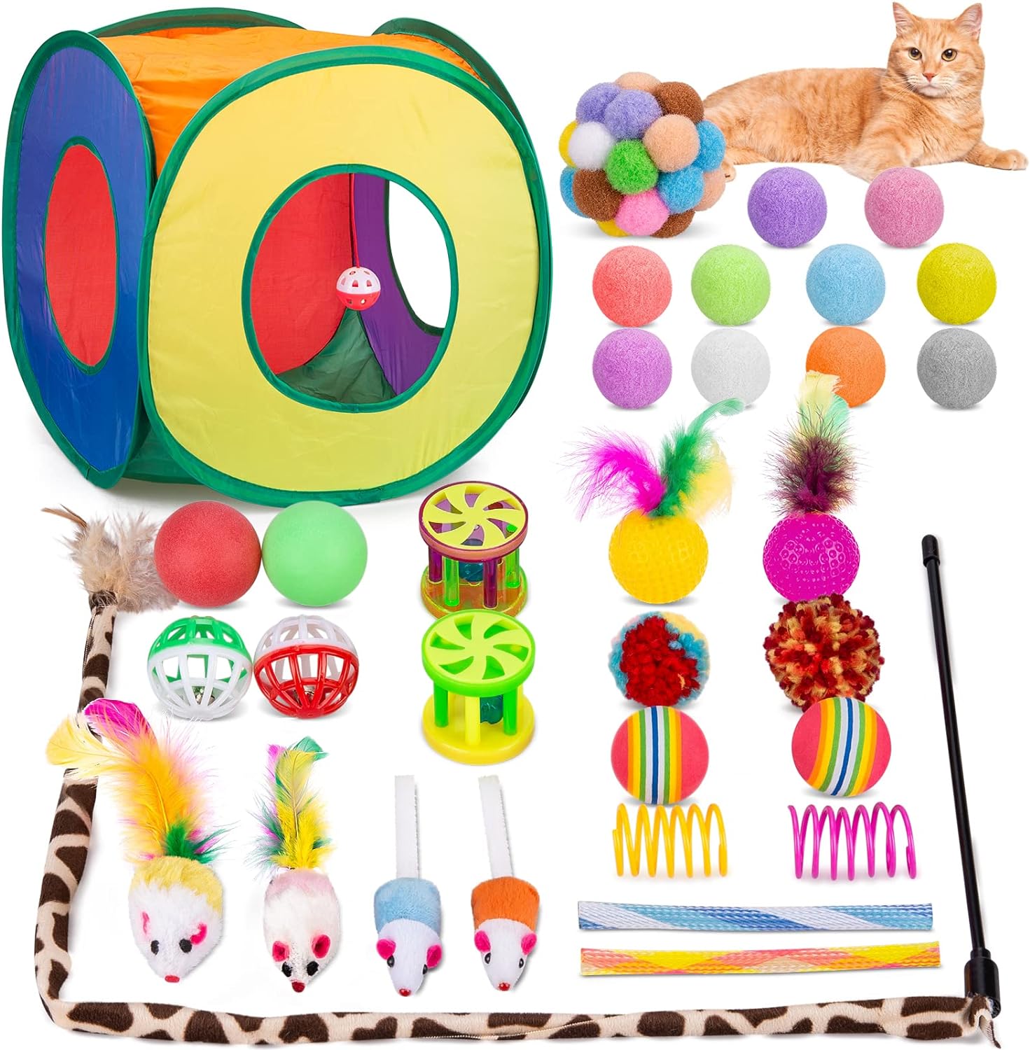 Interactive Cat Toy Set - 33 PCS Fun for Indoor Cats