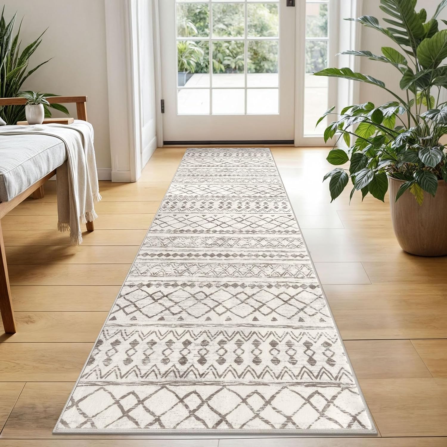 KUTA Boho Hallway Runner Rug 2x5 ft Vintage Non-Slip Carpet